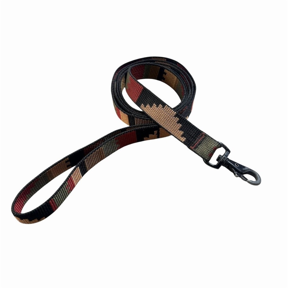 Bison Designs Dog Leash‎ Southwestern Pattern Black Swivel Snap Hook